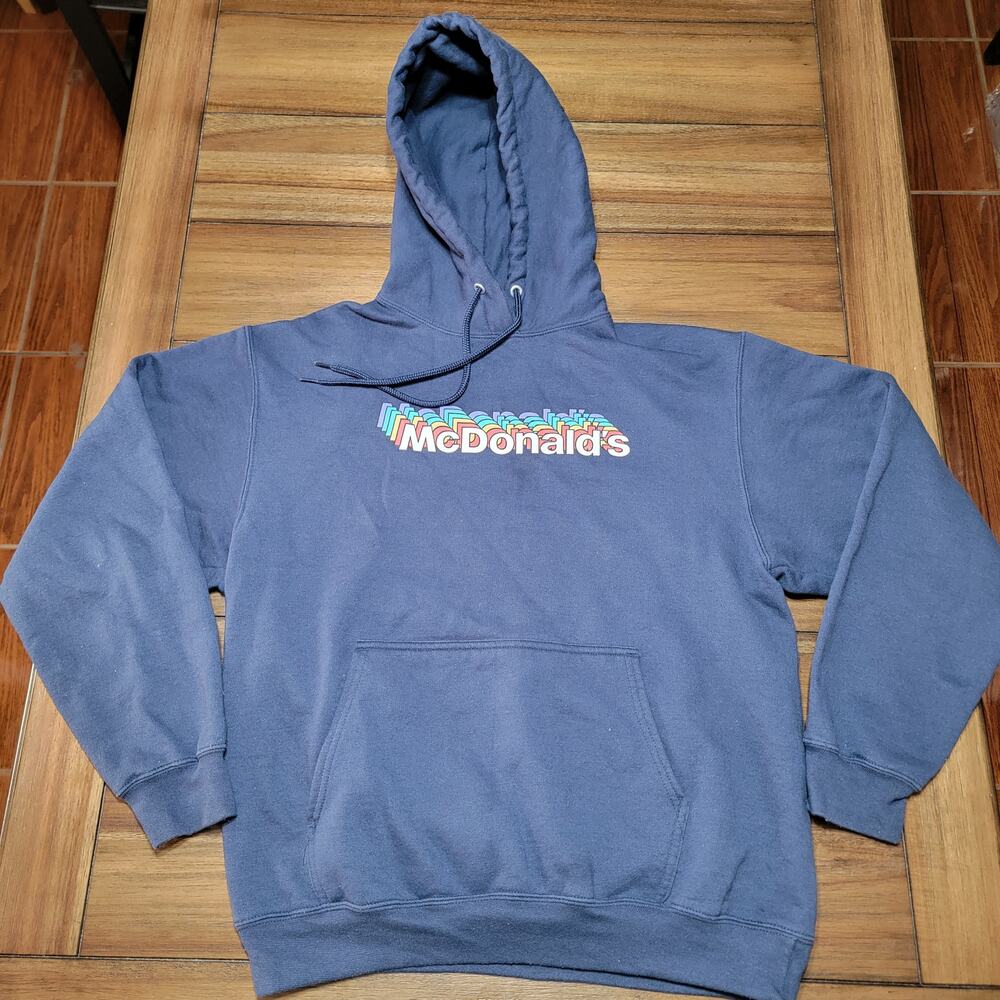 McDonald's Dark Blue LS Core Fleece Unisex Hoodie (Port & Co) - Size Medium